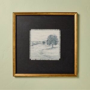 NWT, 18"x18" Matte Black Landscape Framed Wall Art -Hearth & Hand with Magnolia